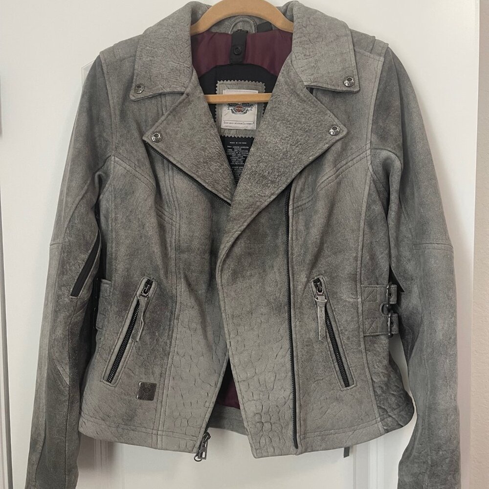 Harley Davidson Gray Women's Leather Jacket